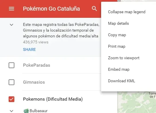 Google Maps: descargar KML