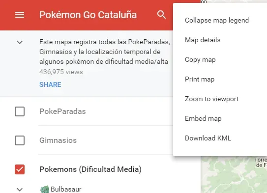 Google Maps: descargar KML