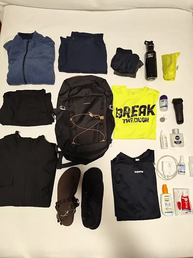 Rugzak om de Portugese Kustroute van de Camino de Santiago te wandelen