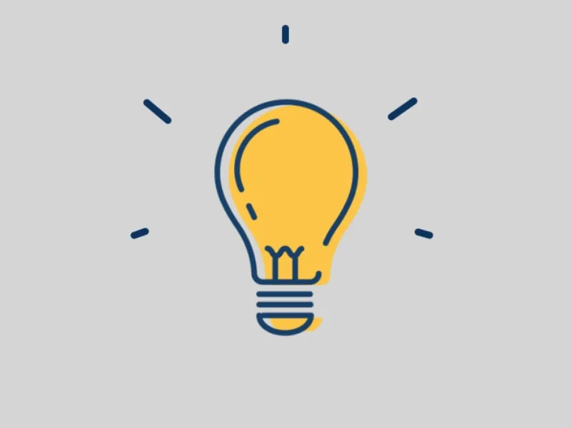 Bombilla encendida: la idea de crear y vender una página web